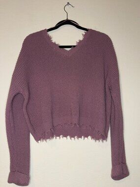 Pink Knit Cropped Sweater
